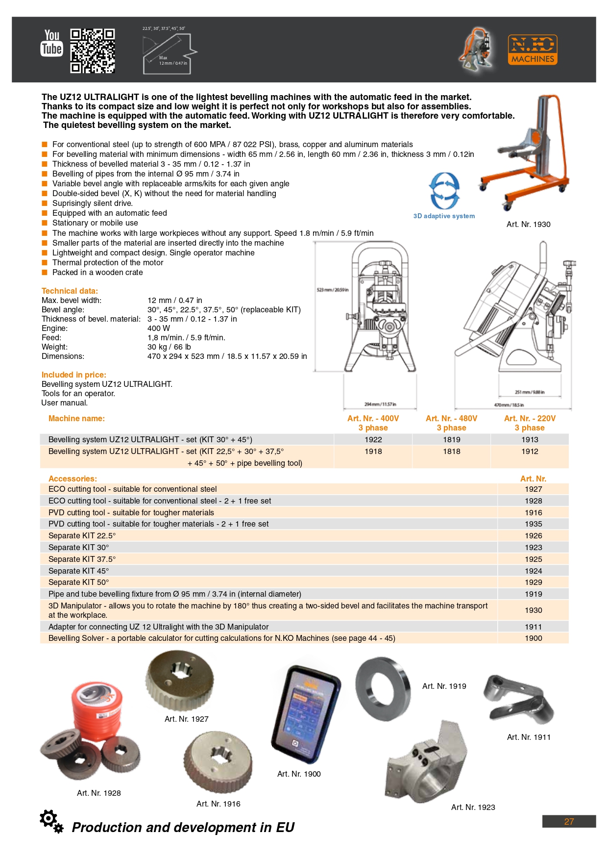 UZ12 ULTRALIGHT Faasimsina kataloogi leht lk.2