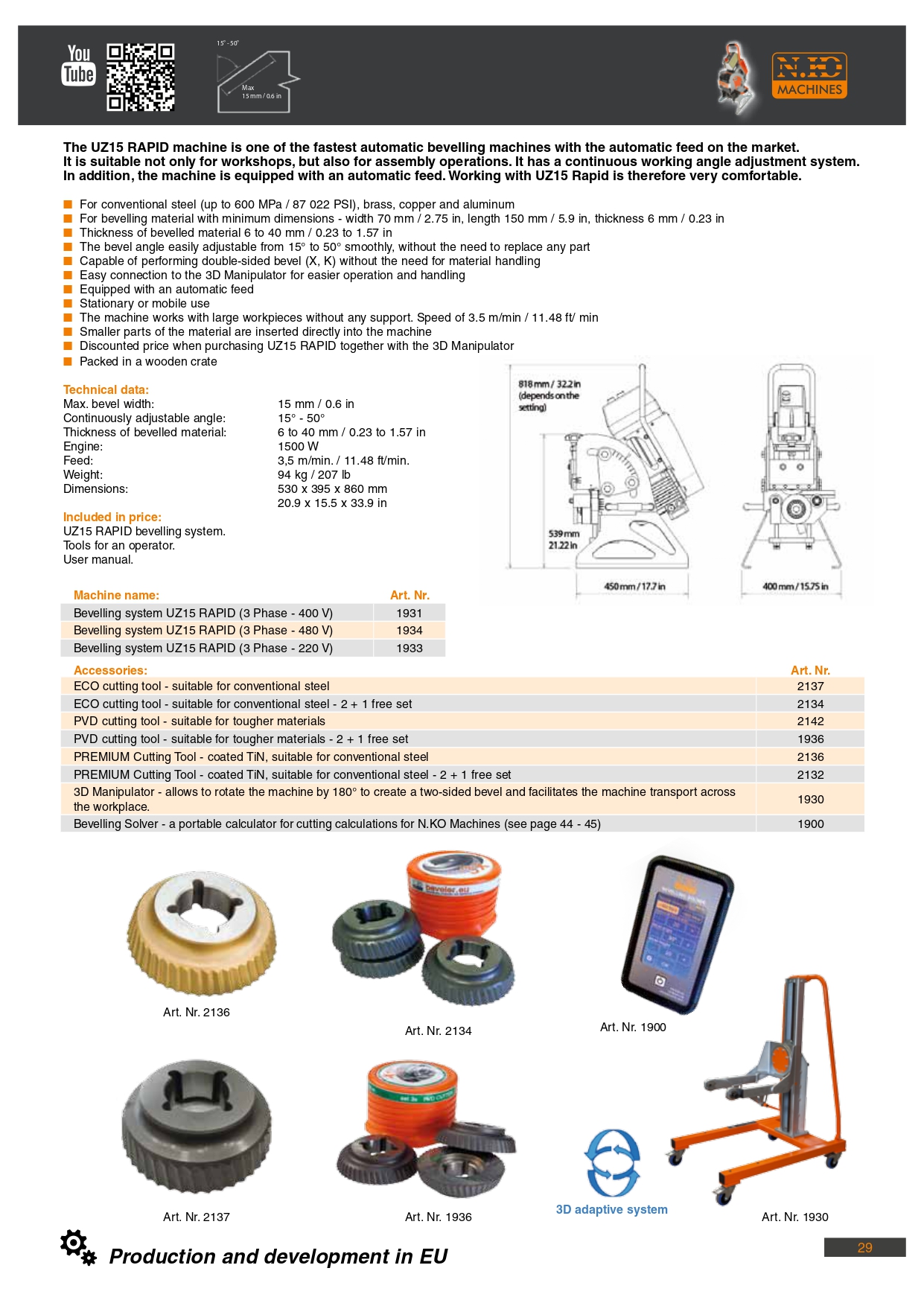 UZ15 RAPID faasimasina kataloog lk.2