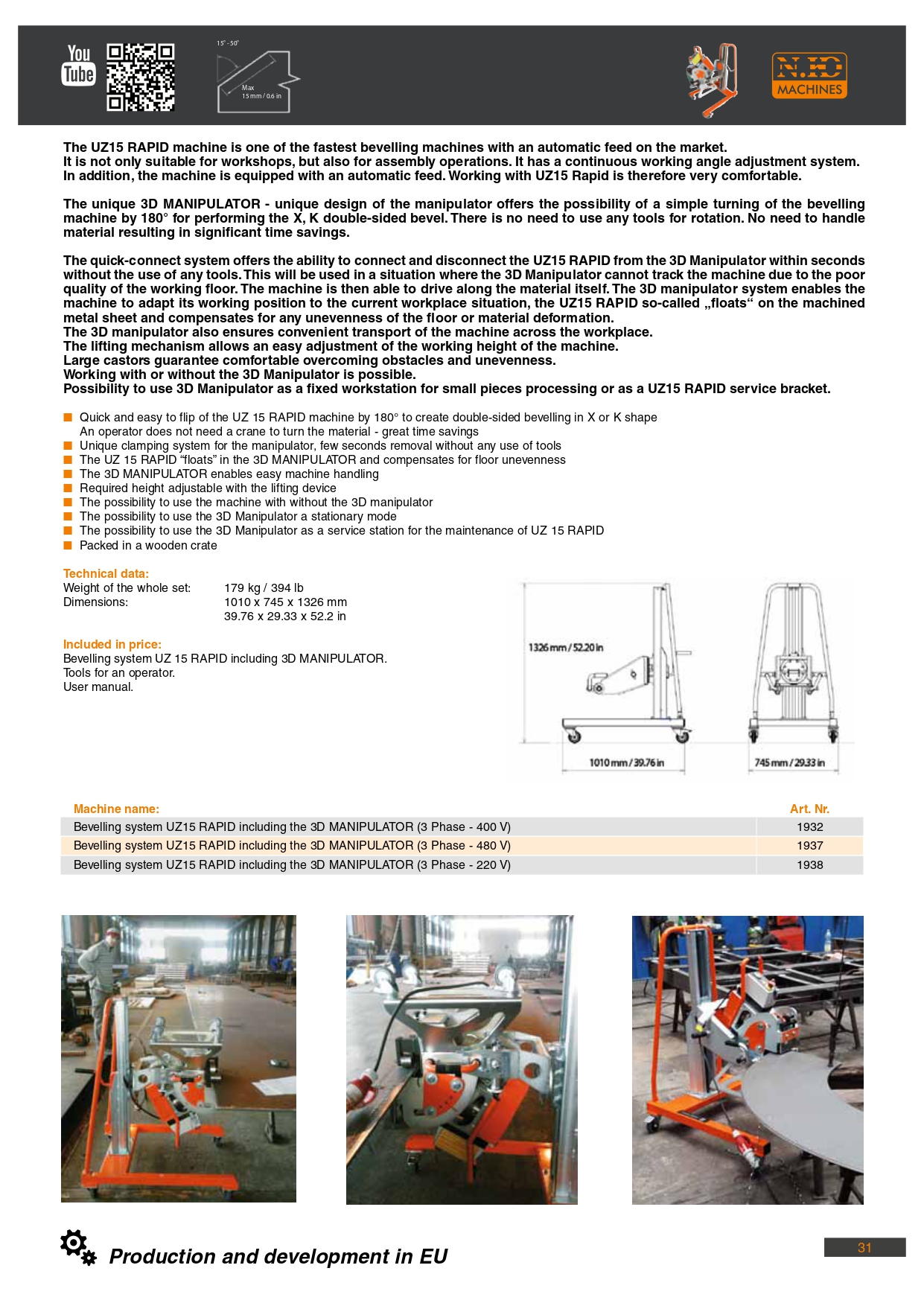 UZ15 RAPID faasimasina kataloog lk.4