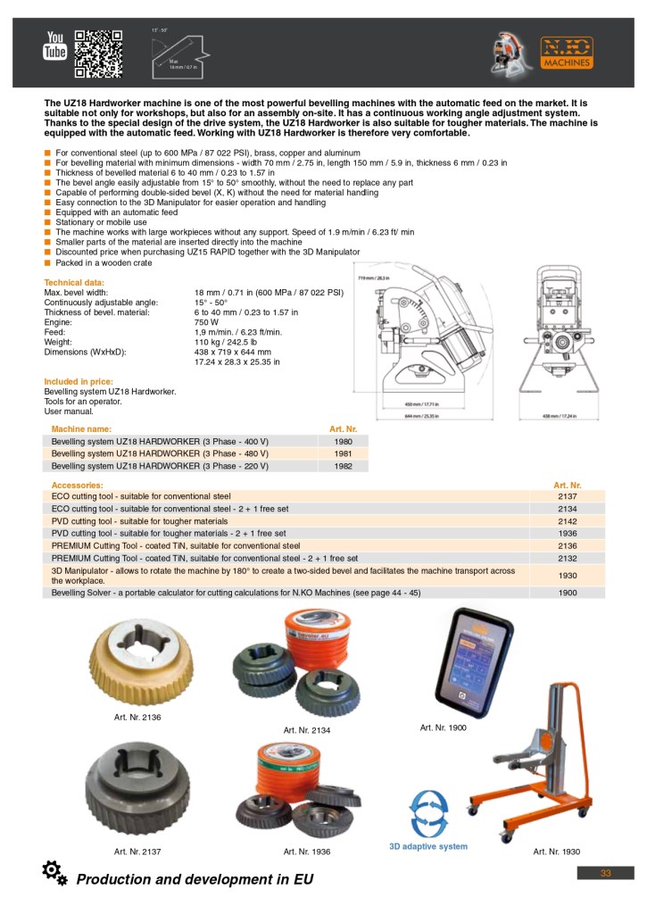UZ18 HardWorker faasimismasina kasutusjuhend 