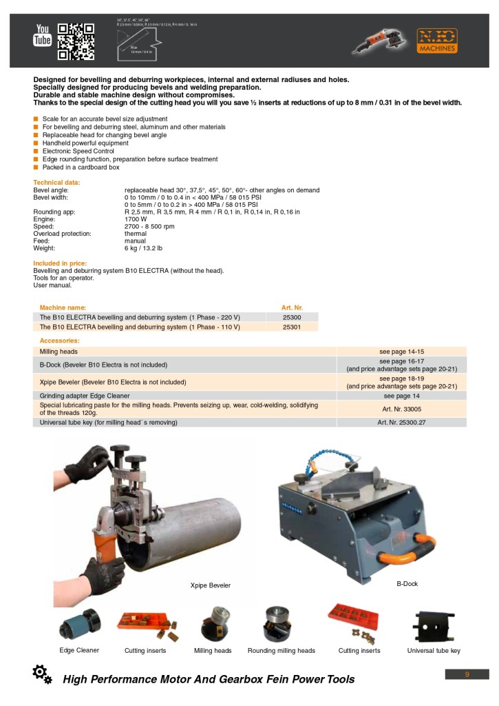 B10 Electra faasilõikuri kataloogileht