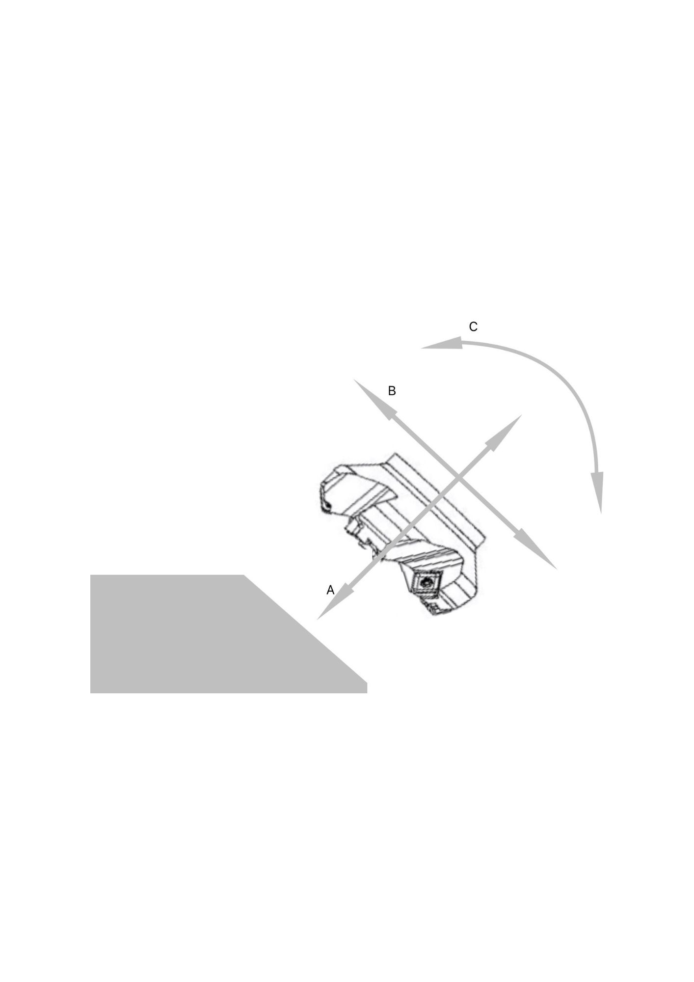 UZ47 SKILLMASTER faasimismasin Illustratsioon, mis näitab faasimisepea seadistamist, märkidega A, B ja C, analüüsimiseks ja juhendamiseks.
