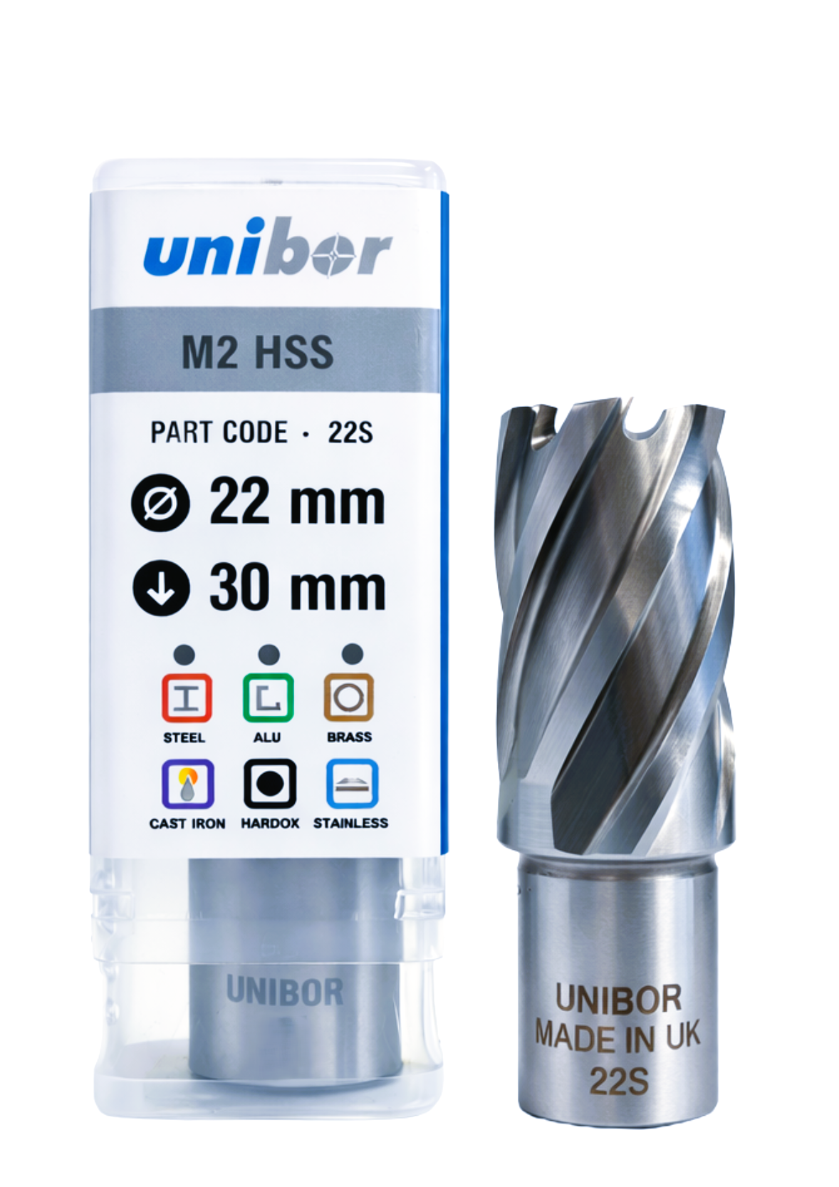 HSS kroonpuur 22 mm metallile vahelduva hammastusega plastpakendis